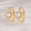 JEWNEL 14K Mini Well Bezel Cubic One-Touch Small Hoop Earrings for Earlobe (3 Sizes)