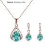 1 Set Bridal Necklace Earrings Geometric Rhinestone Jewelry Lightweight Shiny Jewelry