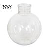 Transparent Resin Vase for Table Clear Round Vase, Sphere Flower Pot with Jute Decorative Vessel Green Plants Bow, Modern Plastic Planter Hydroponic