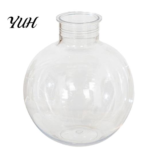 Transparent Resin Vase for Table Clear Round Vase, Sphere Flower Pot with Jute Decorative Vessel Green Plants Bow, Modern Plastic Planter Hydroponic