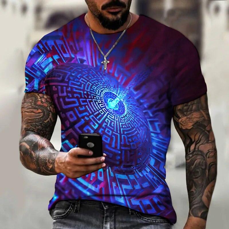 Unisex Vortex Graphic 3D Printed Men's T-Shirt For Men Summer Tops Short Sleeve Fashion Casual Oversized Tee Shi