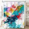 Colorful Artistic Shower Curtain Blue, Yellow, Pink Red Splash Design for Bathroom Decor Water-Resistant Fabric Available in Mul