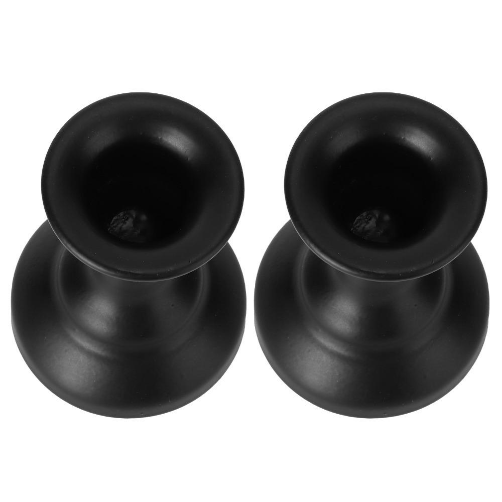 Black Candlestick Holder Taper Candle Mini Dual-Use Candlestick Candle Holder Wedding Decoration
