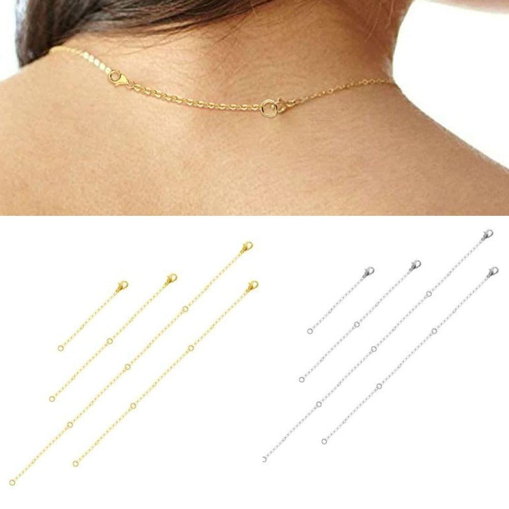 Gold Color Necklace Extender Safety Chain Jewelry Findings Bracelet Lobster lock  Women Men