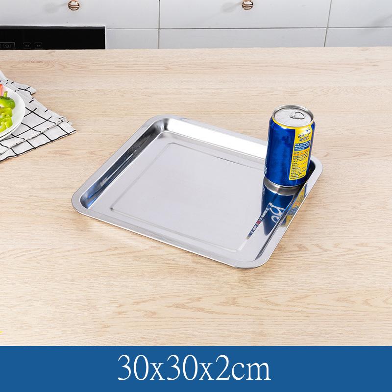 Квадратный поднос из нержавеющей стали для хранения продуктов, мелкое блюдо для вареных колбас, противни для выпечки хлеба, кухонные принадлежности