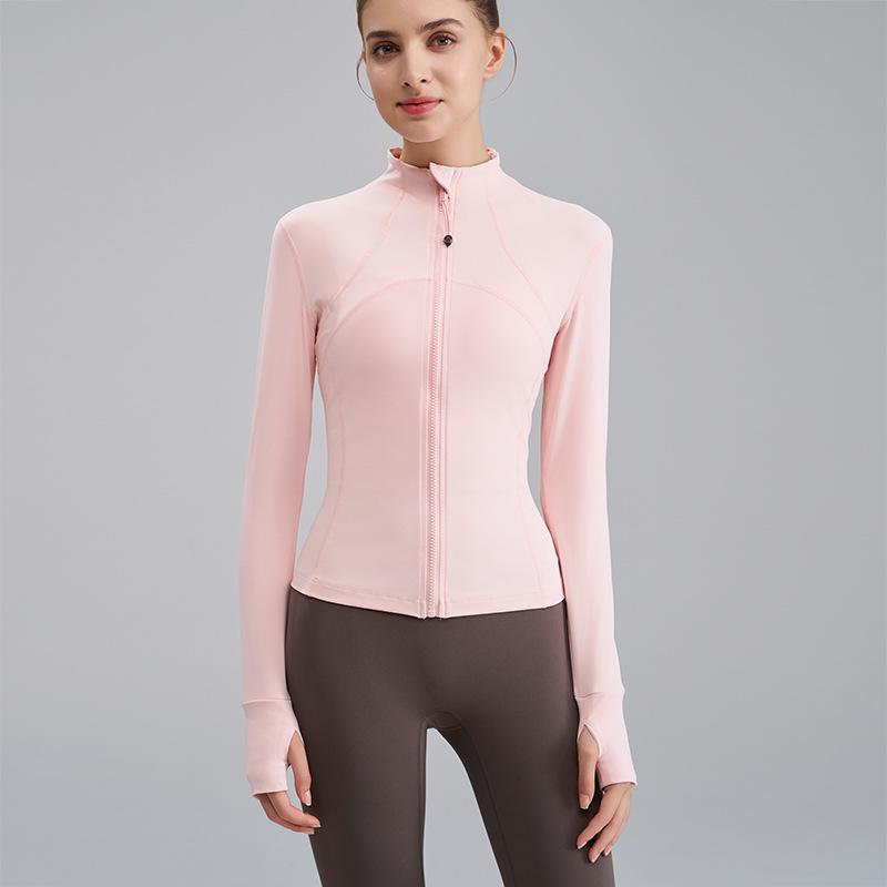 Женская облегающая куртка для йоги с длинным рукавом Nude Feel: Воротник-стойка, Высококачественная осенне-зимняя одежда для фитнеса