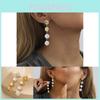 Elegant 2023 Gold Geometric Long Faux Pearl Earrings Trendy Winter Fashion