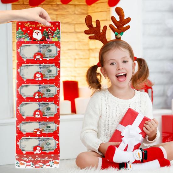 5 шт. Рождественский денежный конверт для наличных 10 отделений Конверт-держатель для подарочной карты с сюрпризом DIY Праздничный держатель для денег с конвертом для рождественских вечеринок