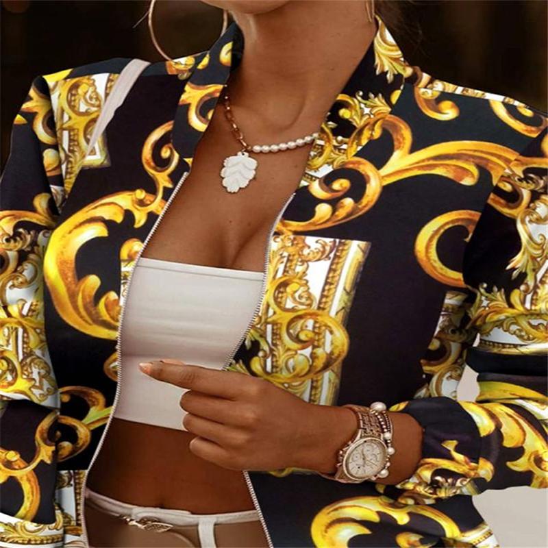 Байкерские куртки-бомберы с принтом, женские весенне-осенние повседневные куртки с цветочным принтом и длинными рукавами, уличная одежда, пальто, женская тонкая верхняя одежда на молнии