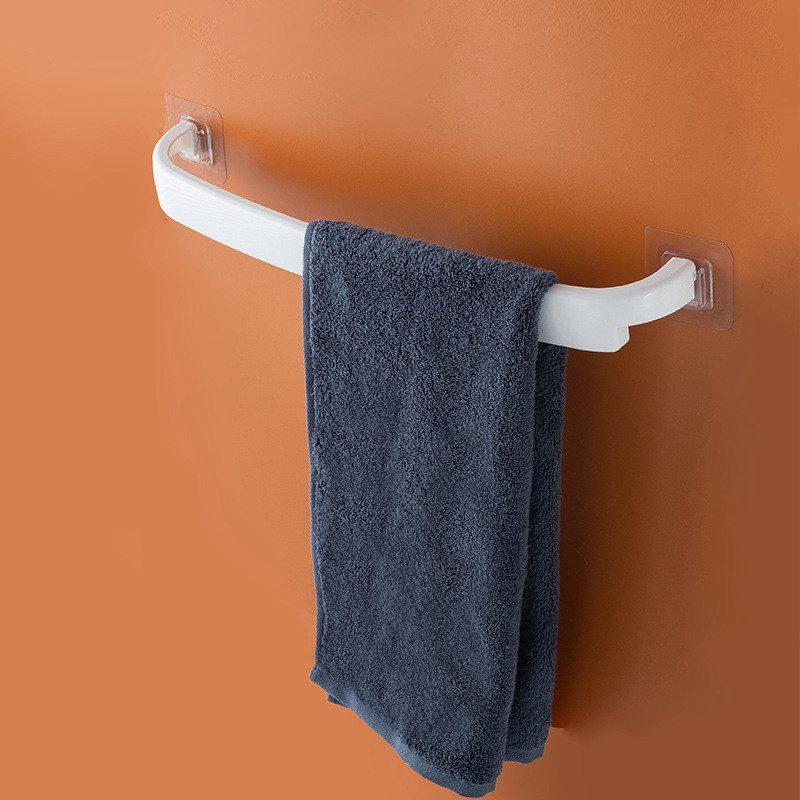 Self-adhesive Towel Rack Wall Mounted Home Supplies Bathroom Commodity Shelf Plastic Hanging Hanger