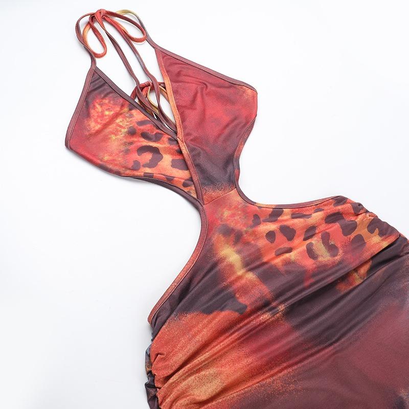 Осеннее женское темпераментное сексуальное облегающее праздничное платье с леопардовым принтом