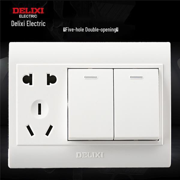 Выключатель с розеткой Delixi CD130 открытой установки