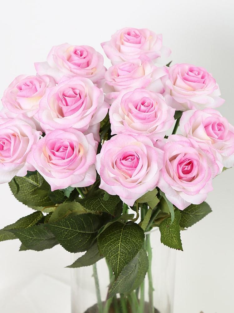 12 шт. искусственных шелковых роз, искусственные цветы, розы, цветы, цветочная композиция, букет для дома, свадьбы, вечеринки, сада, свадебного украшения