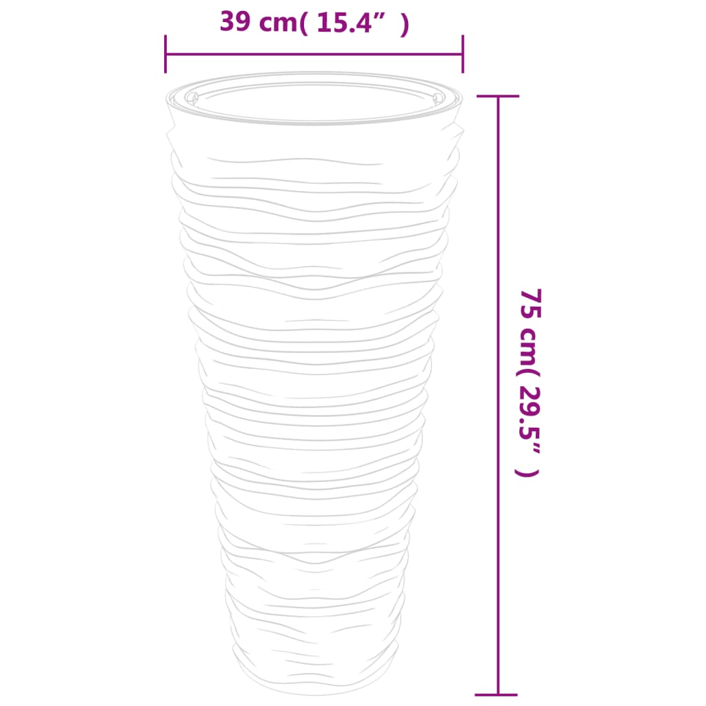 Plant Pot with Removable Liner White 18 45 L PP