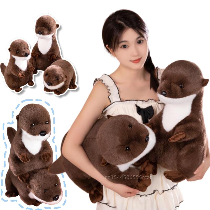Симуляция Горячая Длинная Гигантская Выдра Плюшевая Кукла Подушка Реалистичная Стоящая Лежащая Выдра Плюшевая Игрушка Домашний Декор Подарок Для Мальчиков И Девочек