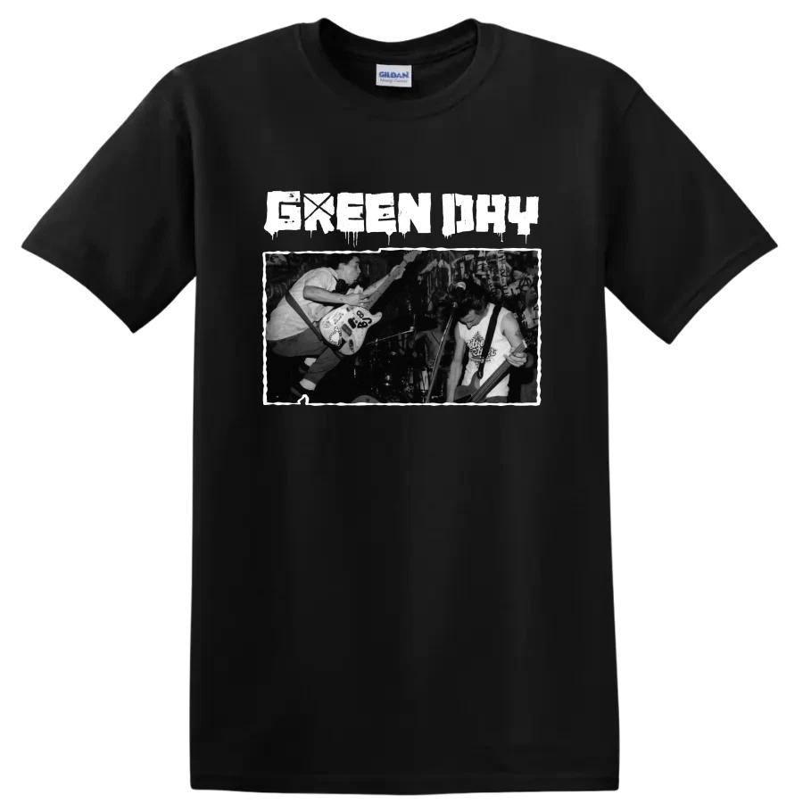 Green Day Punk Rock Band Concert Music T Shirt Live Performance Graphic Black