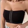 Strapless Bra for Women Front Closure Non-Slip Padded Bandeau Bra Wireless Push Up Bralette