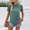 Summer New Women's Solid Color Short Sleeved Women's T-shirt Elegant Blouses Tops
