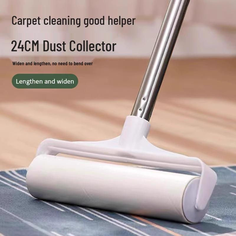 Long Handle Lint Roller for Pet Hair Removal On Floors and Clothes
