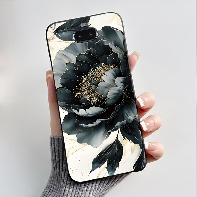 Case For Sony Xperia 20/Xperia 8/SOV42/Xperia 8 Lite Phone Case Luxury Fashion Butterfly Flowers Black Silicone Soft Back Cover