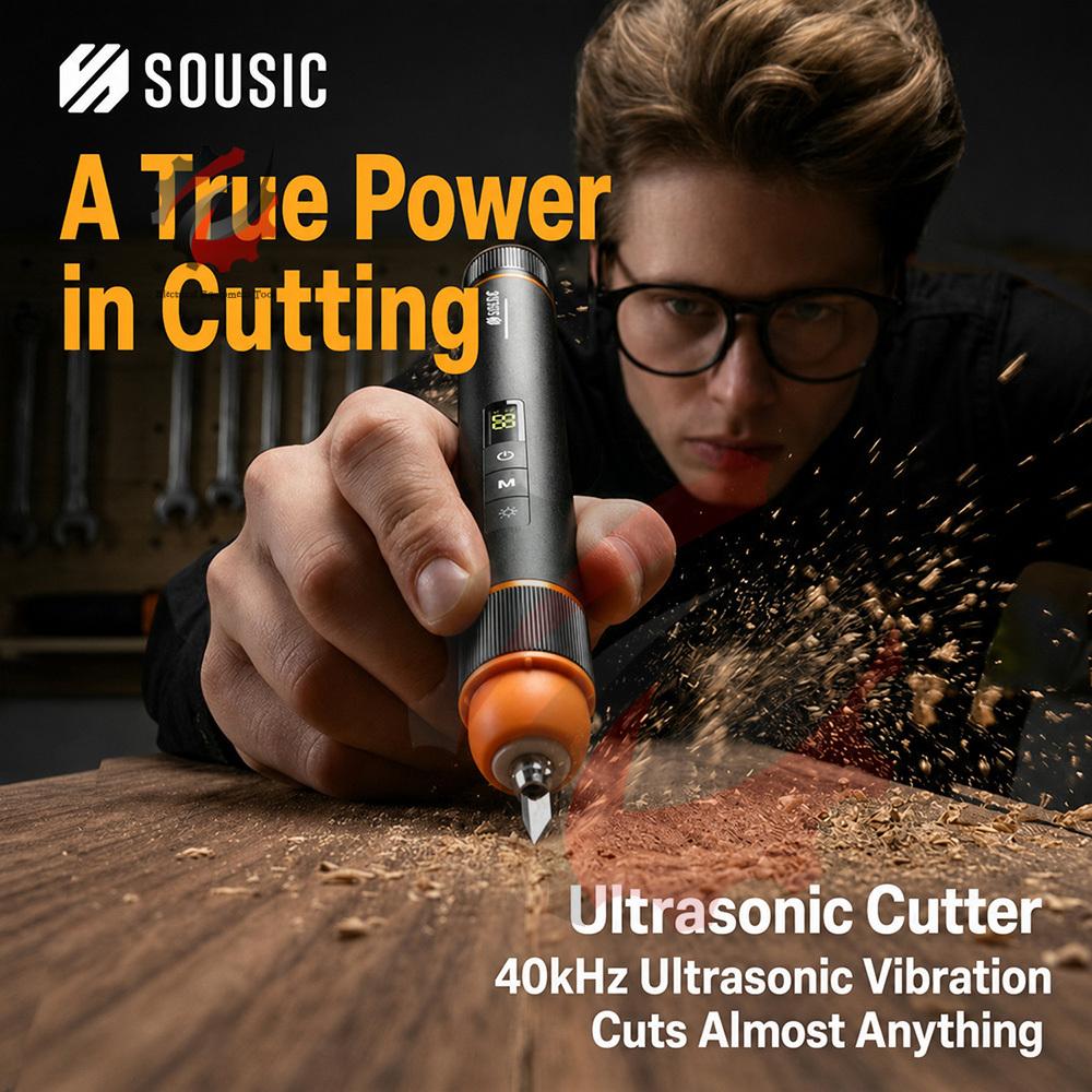DC 5V High Power Ultrasonic Cutter Wireless Portable 3400mAh For 3D Resin Plastic Wood DIY Tool With Grinding Function
