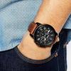 Fossil Часы-хронограф Grant с черным циферблатом и коричневым кожаным ремешком для мужчин - FS5241