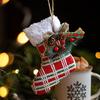 Christmas Tree Ornaments Buffalo Plaid Stocking Sweater Hat Hanging Decoration for Holiday Tree Home Decor
