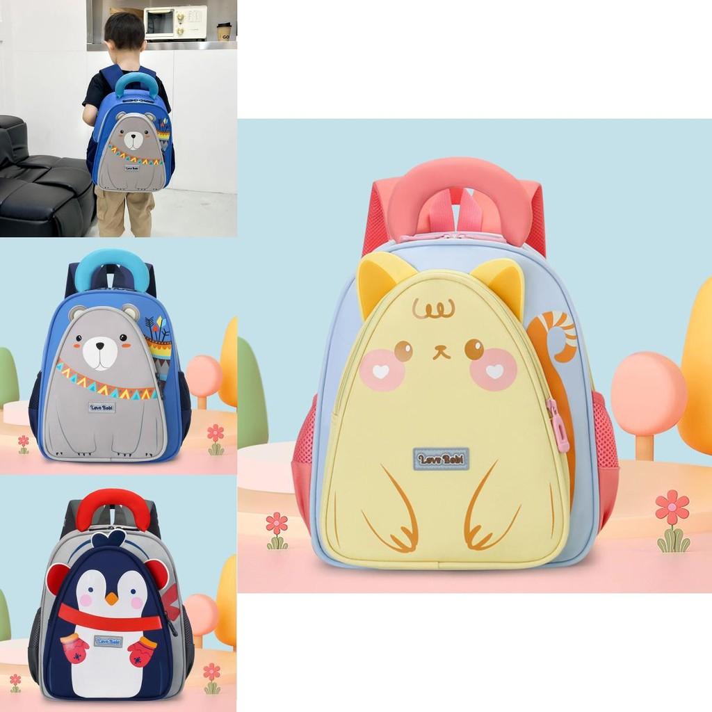 Small Bear Penguin Pattern Cartoon Toddler Backpack Made Of Oxford Fabric For Kids School Days
