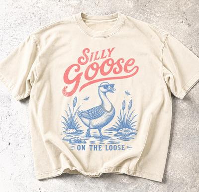 Vintage Silly Goose Shirt, Comfort Colors® Funny Goose Tee, Silly Goose On the Loose, Retro Bird Shirt, Goose Lover Gift, Unisex Tee