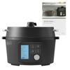 IRIS OHYAMA Electric Pressure For 3 To 4 Low Temperature Tabletop Reservation 90 Automatic Glass Recipe Book Black Cooker, 4L, People, Cooking, Pot,