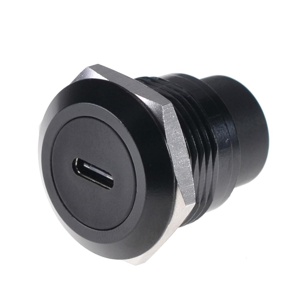 HangTon Панельный разъем-переходник USB C Type-C, Водонепроницаемый круглый сквозной соединитель для монтажной панели, Встраиваемый кабельный соединитель, Гнездо-Гнездо, 2 шт.