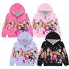 Худи для девочек 3D Мультяшная куртка Толстовка Музыкальная на молнии с капюшоном с длинным рукавом Топы