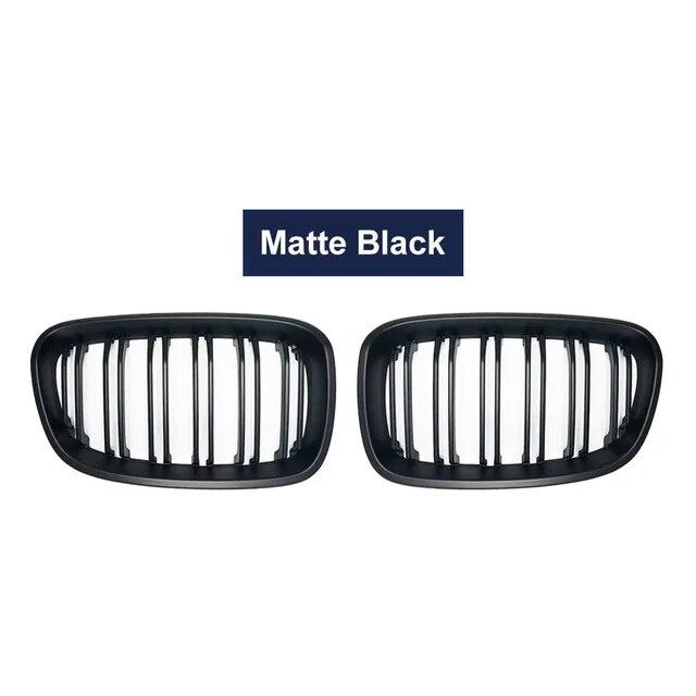 High Quality Front Kidney Grille For BMW 1 Series F20 F21 2011 2012 2013 2014 Double Slat Line Gloss Matte Black Racing Grill