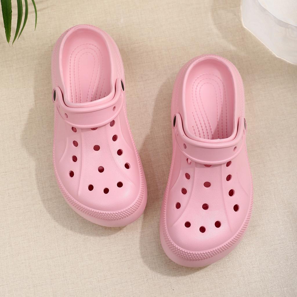 Новые простые и удобные домашние туфли на каждый день для пляжа и отдыха на природе для пары 2025 года, летние туфли средней высоты и на платформе с отверстиями, повседневные туфли с мягкой подошвой