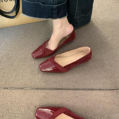 Женские весенние новые модные лоферы с квадратным носком, дизайнерские, для улицы, удобные, с неглубоким вырезом, легкие, на плоской подошве