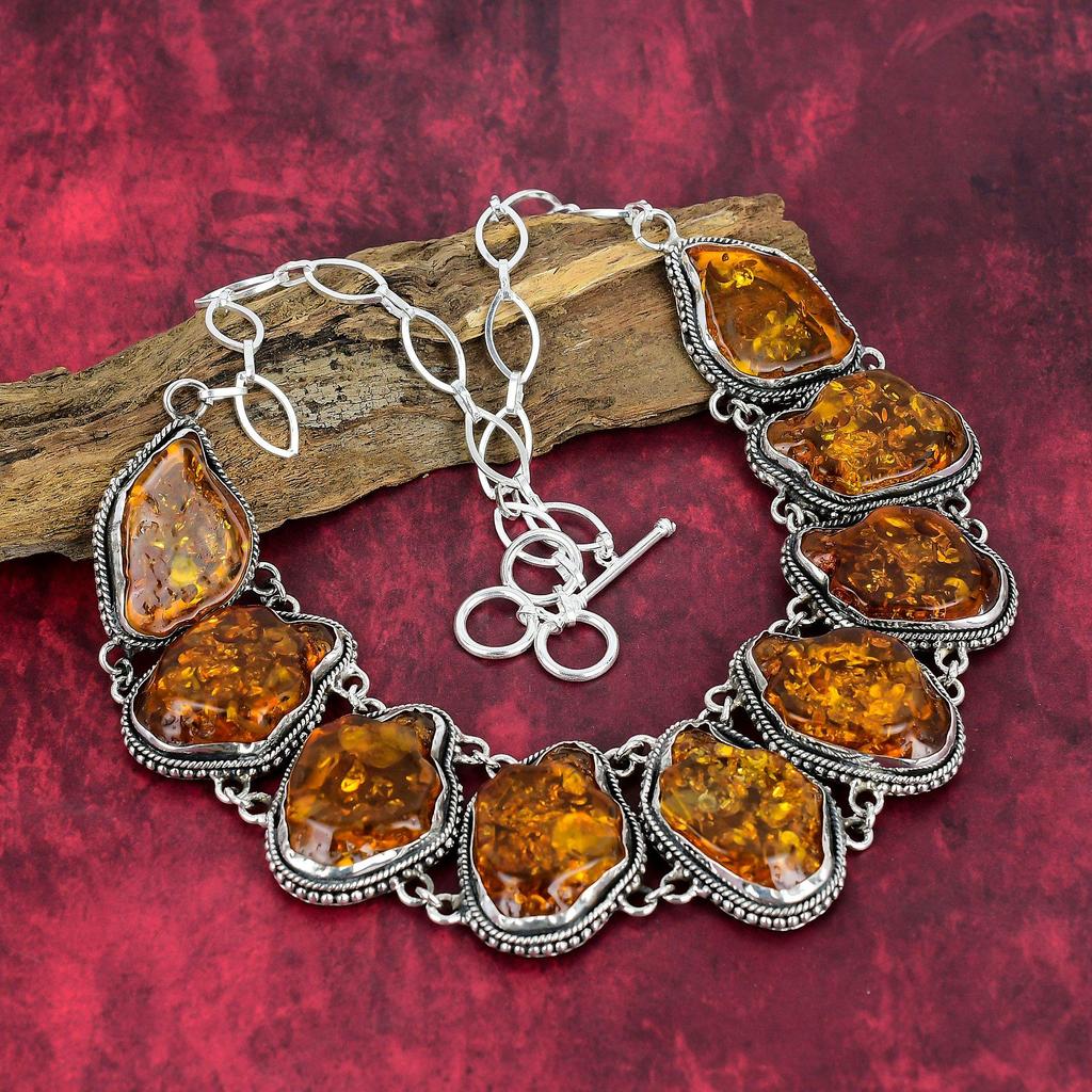 Балтийский янтарь, драгоценный камень, стерлинговое серебро 925 пробы, браслет и комплект ювелирных изделий из ожерелья, регулируемая цепочка ручной работы для женщин