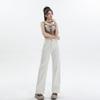 Narrow version wide-leg beige jeans straight-leg pants floor-mopping pants small extended version spring and summer classic versatile