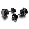 1Pc Punk Men Women 6/8mm Black Six Claw Cubic Zirconia Stud Earrings Jewelry