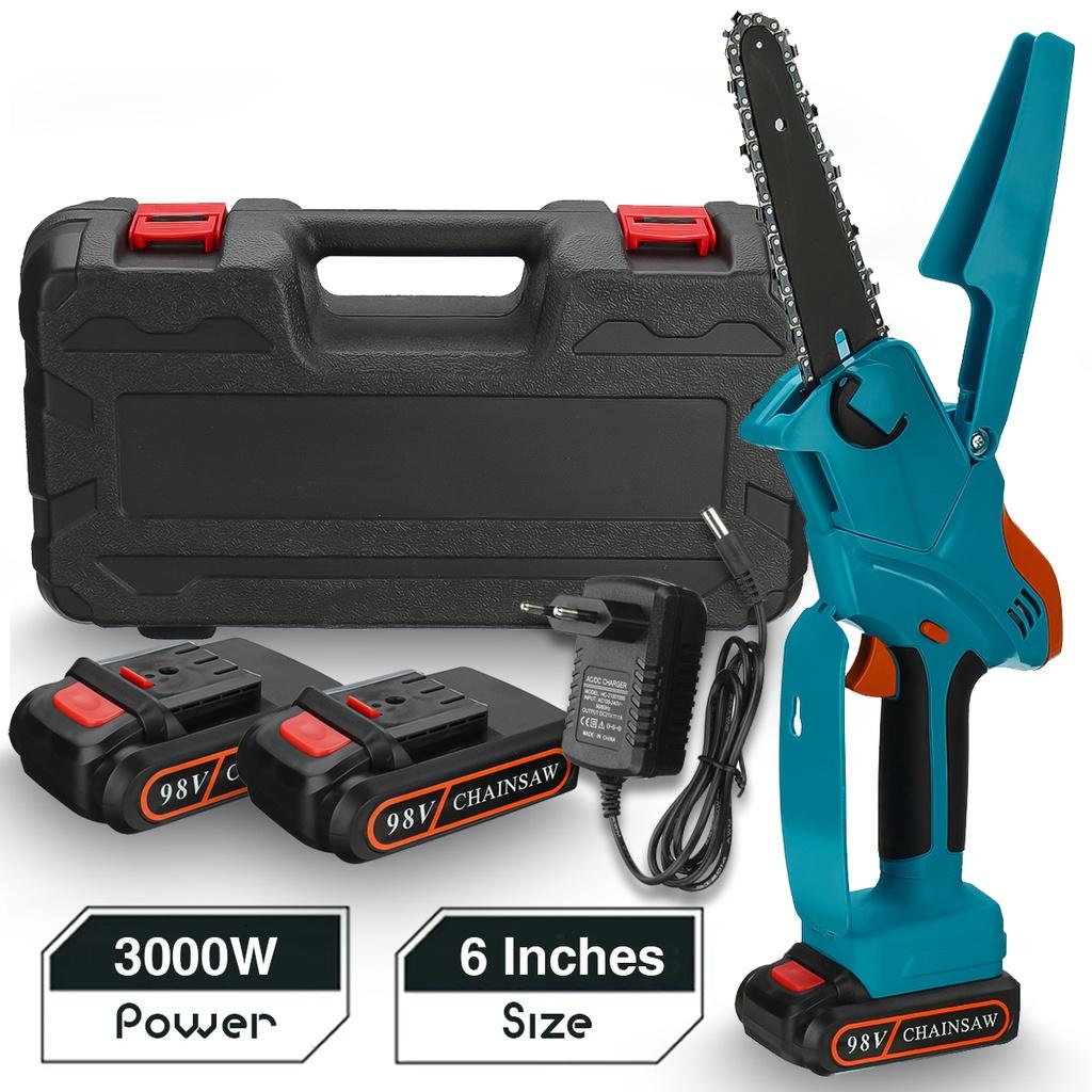 98VF 6-дюймовая беспроводная электрическая цепная пила, мини-ручная обрезка, мини-электрическая пила, деревообрабатывающий инструмент для обрезки сада