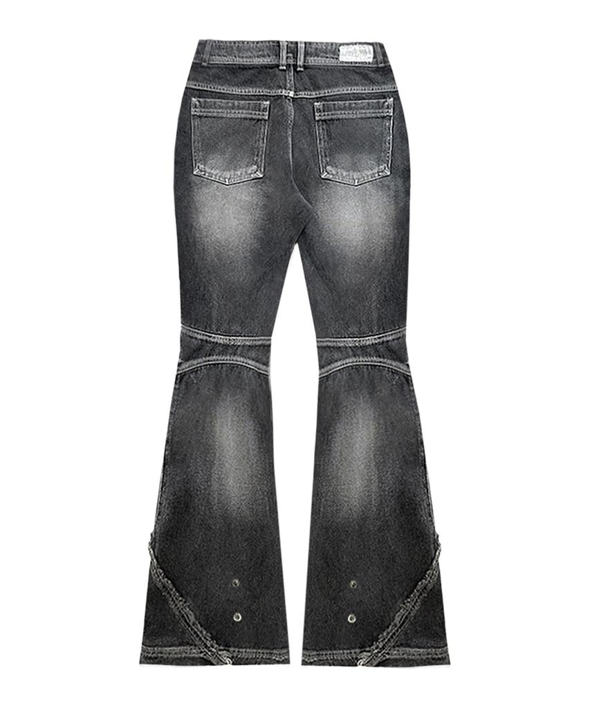 BLR Spiral Line Raw-Cut Washing Denim Pants