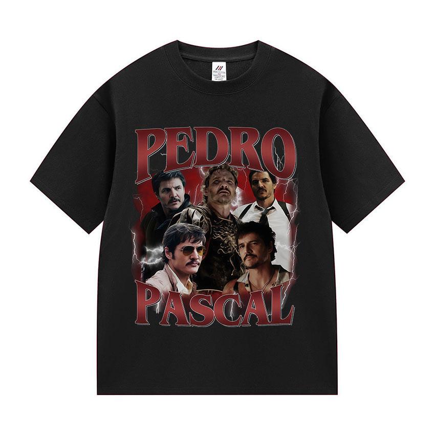 Actor Pedro Pascal Movie Graphic T Shirt Unisexs Retro High Quality Fashion Clothing Tshirts Unisex 100 Cotton Oversized Tshirt