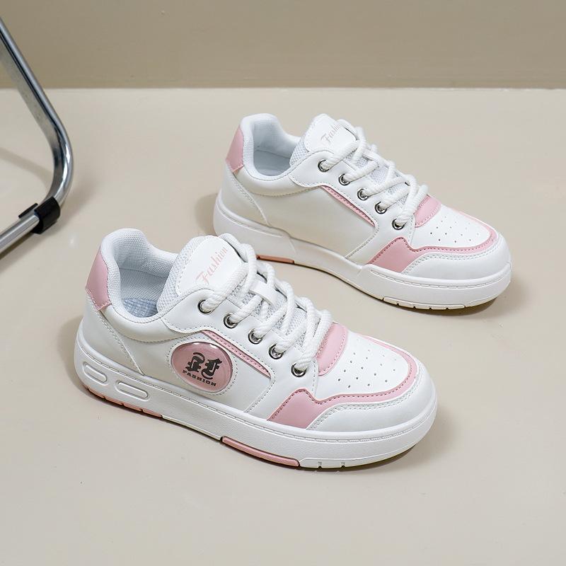 Women's Lightweight Platform Chunky Sneakers Non-slip Breathable Lace-up Walking Shoes Sport Shoes PU Leather Casual Running Sneakers for Female