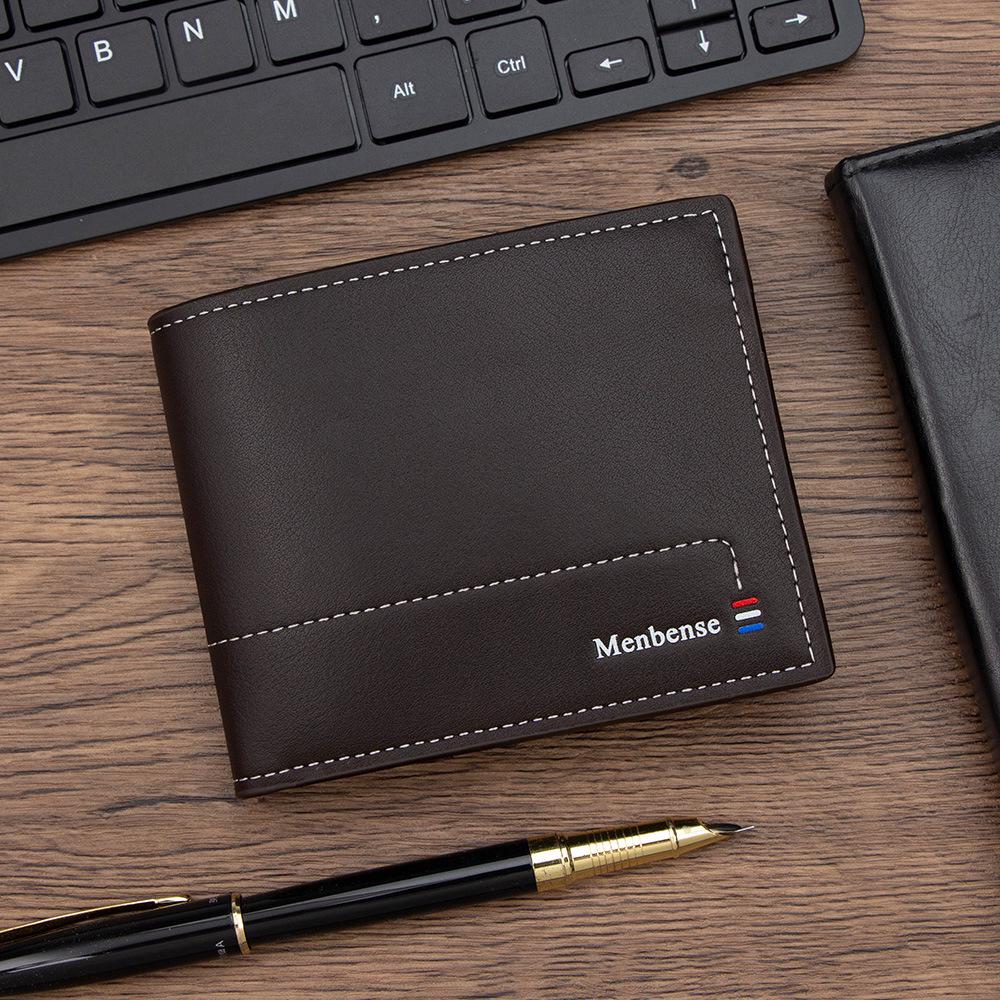 Мужской минималистичный деловой кошелек - Многослотовый с отделением для монет и молнией