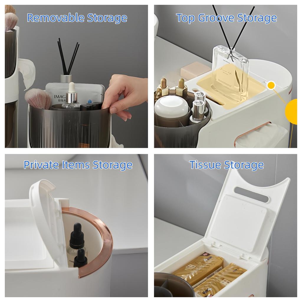 4-Tiers Slim Bathroom Storage Cabinet, Waterproof Narrow Storage Cabinet, Bathroom Storage Floor Cabinet with Drawers for Small Spaces