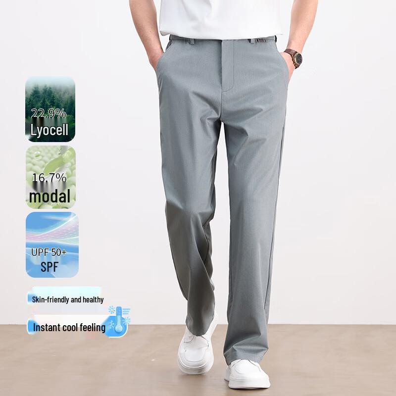 Мужские брюки прямого кроя в стиле business casual из смесовой ткани тенсел и модал