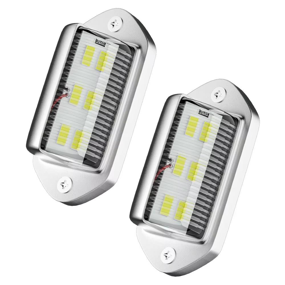 12V LED License Plate Light Universal Car Truck SUV Trailer RV Side Marker Lamp White Waterproof Number Plate Light