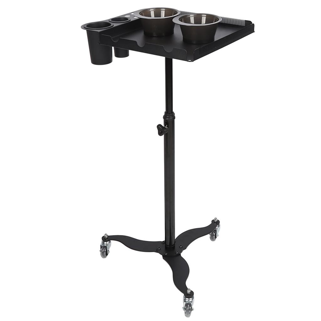 Salon Tray Removable Stainless Steel 360 Degree Rotatable Tray Adjustable Height Cart with Wheels