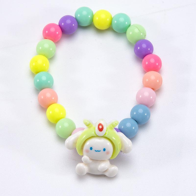 Trendy Cartoon Beaded Bracelet Lovely Princess Style Handmade Wristband Gift for Girls