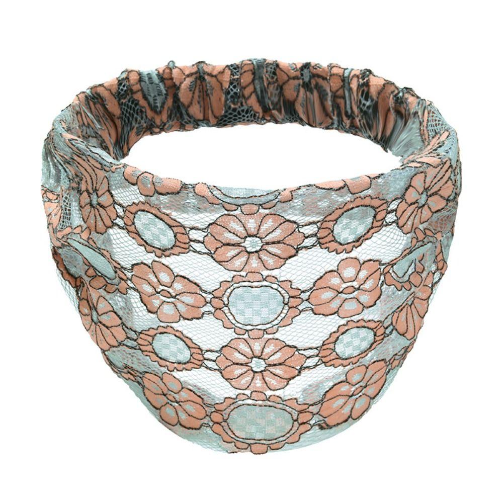 Hair Hoop Mesh Flower Headband Non Slip Wide Side Head Wrap Fashion Lace Hairbands Party