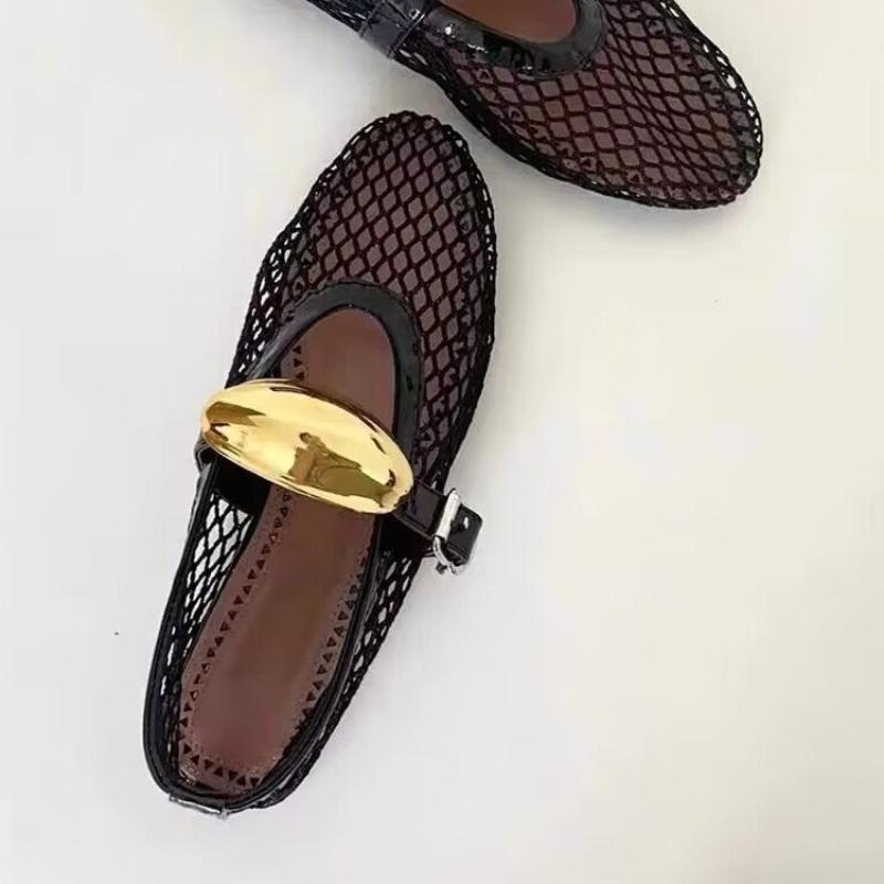 Мода 2024 года, сетчатые, полые, плоские, женские, удобные, прогулочные сандалии, элегантные, мокасины